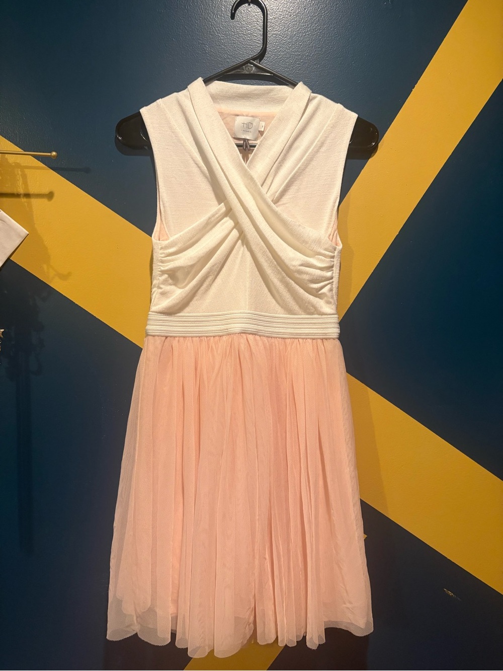 Anthropologie HD Paris Ivory & Blush Tulle Mini Dress NWT
